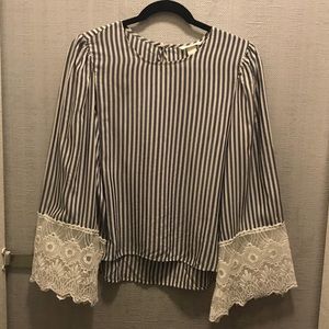 NWOT H&M Striped Top w/ Bell Sleeves